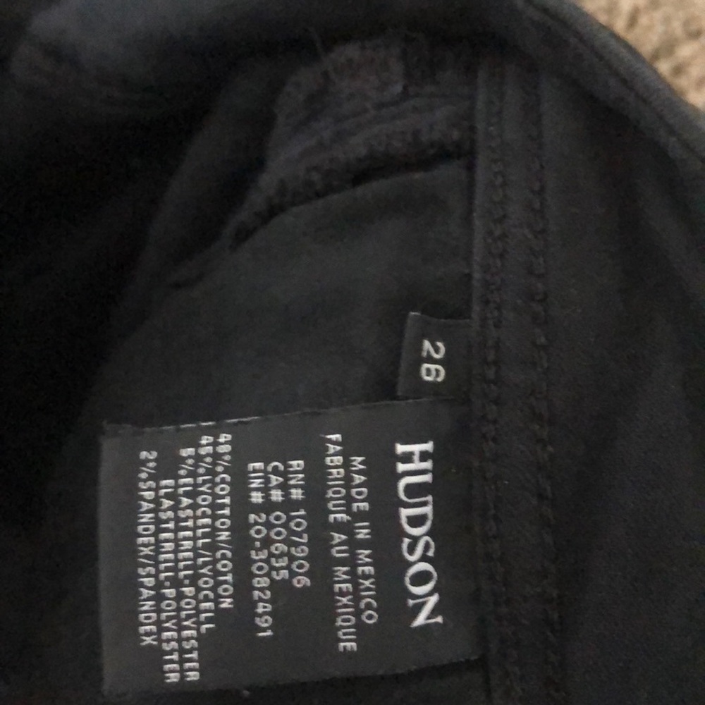 Skinny black Hudson jeans, low rise